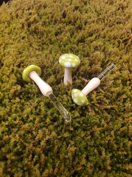 Pea Green with white spots
